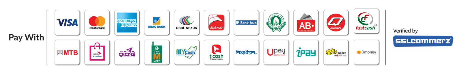 SSLCommerz supported payment methods