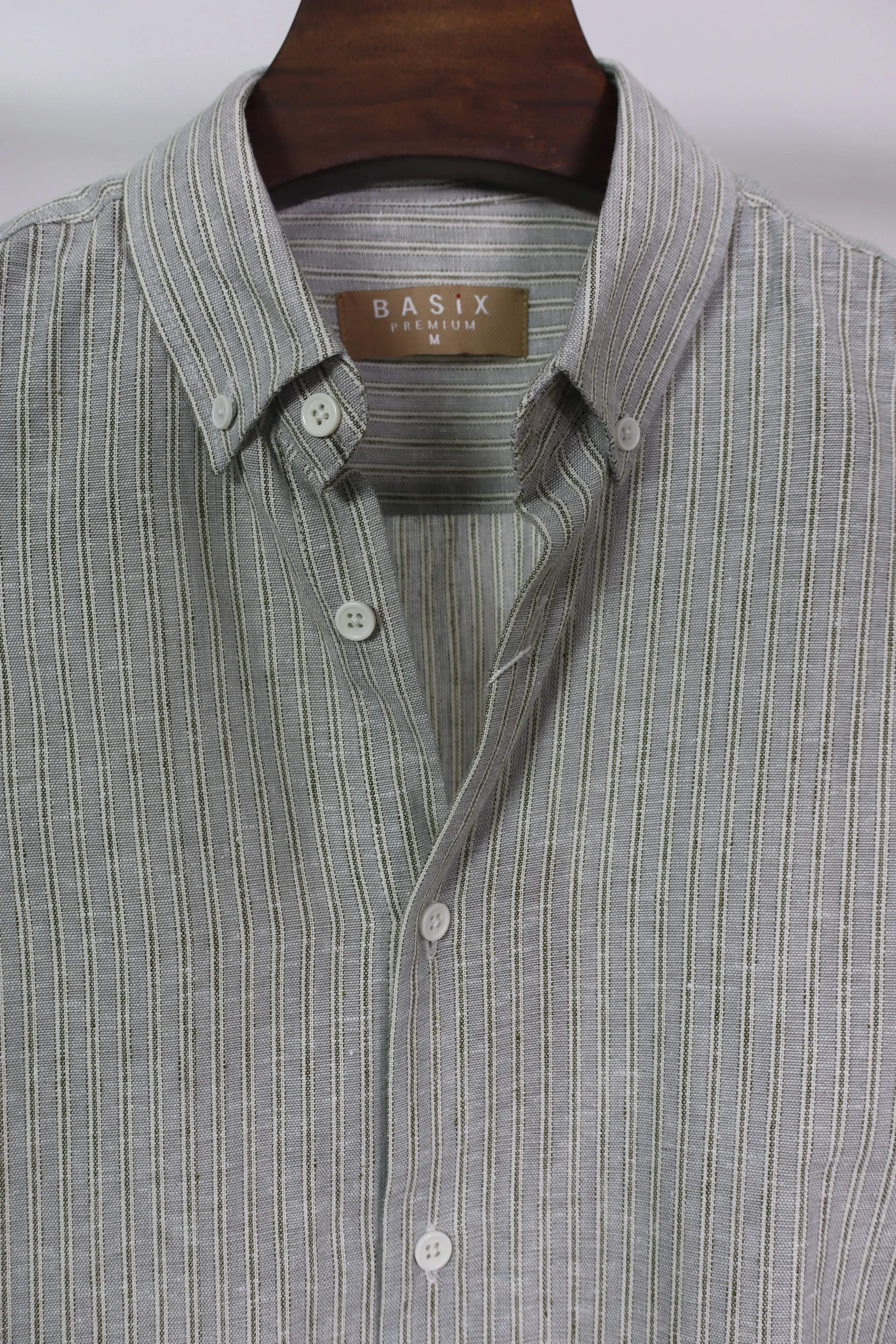 Grey & White Fine Stripe Shirt