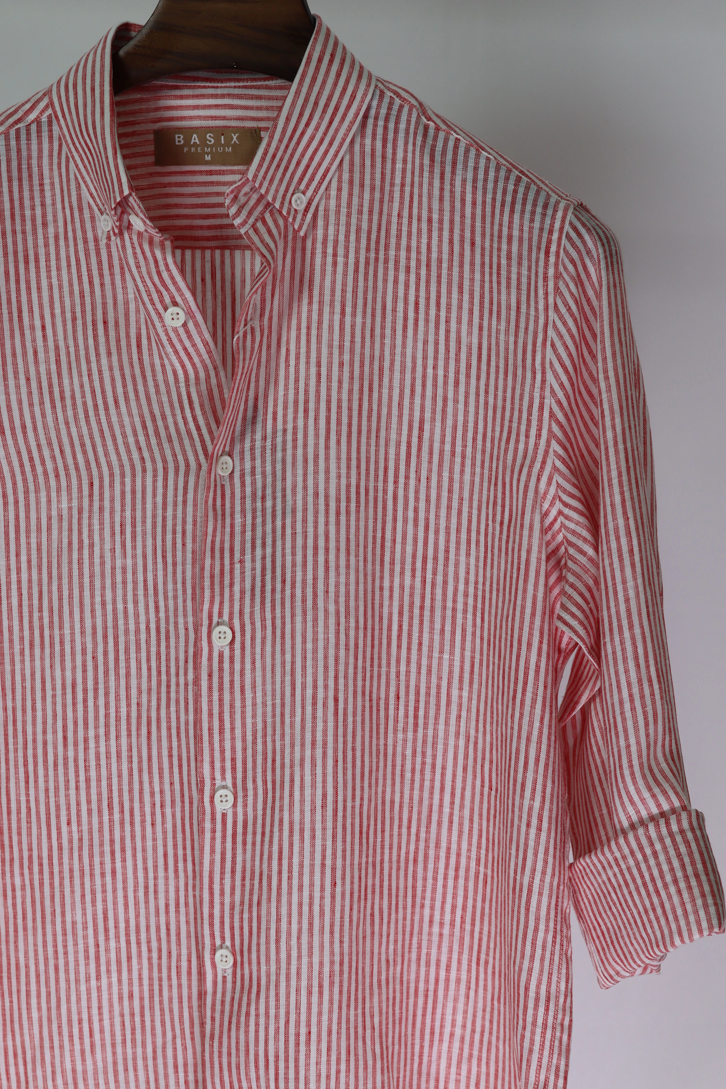Dusty Pink & White Vertical Stripe Shirt OFF-WHITE gallery image